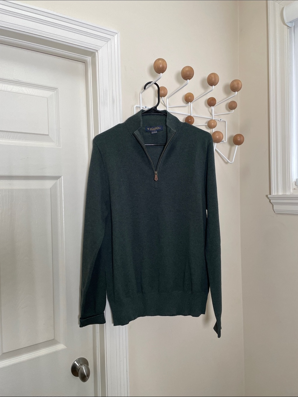 Brooks Brothers Old Money Quarter-Zip Sweater Dark Green  M